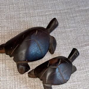 Handcrafted Wooden Turtle Figurines